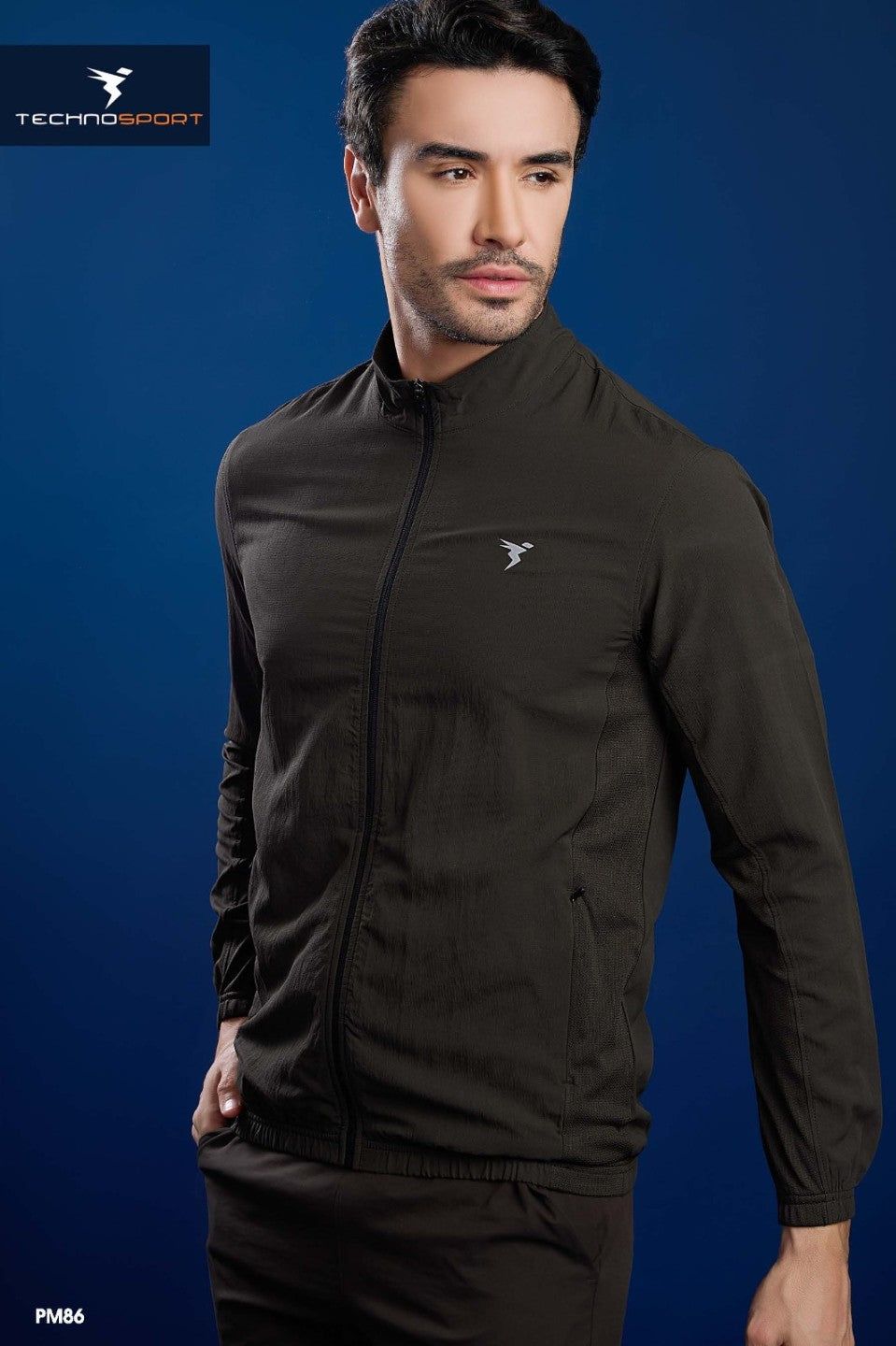 Technosport Men's Solid Woven Hi-Neck Slim-Fit Jacket (PM86/13)