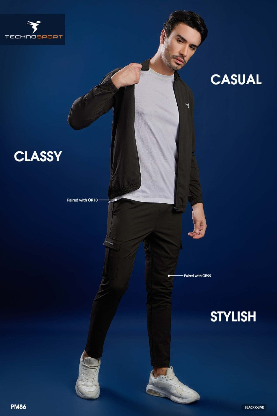 Technosport Men's Solid Woven Hi-Neck Slim-Fit Jacket (PM86/13)