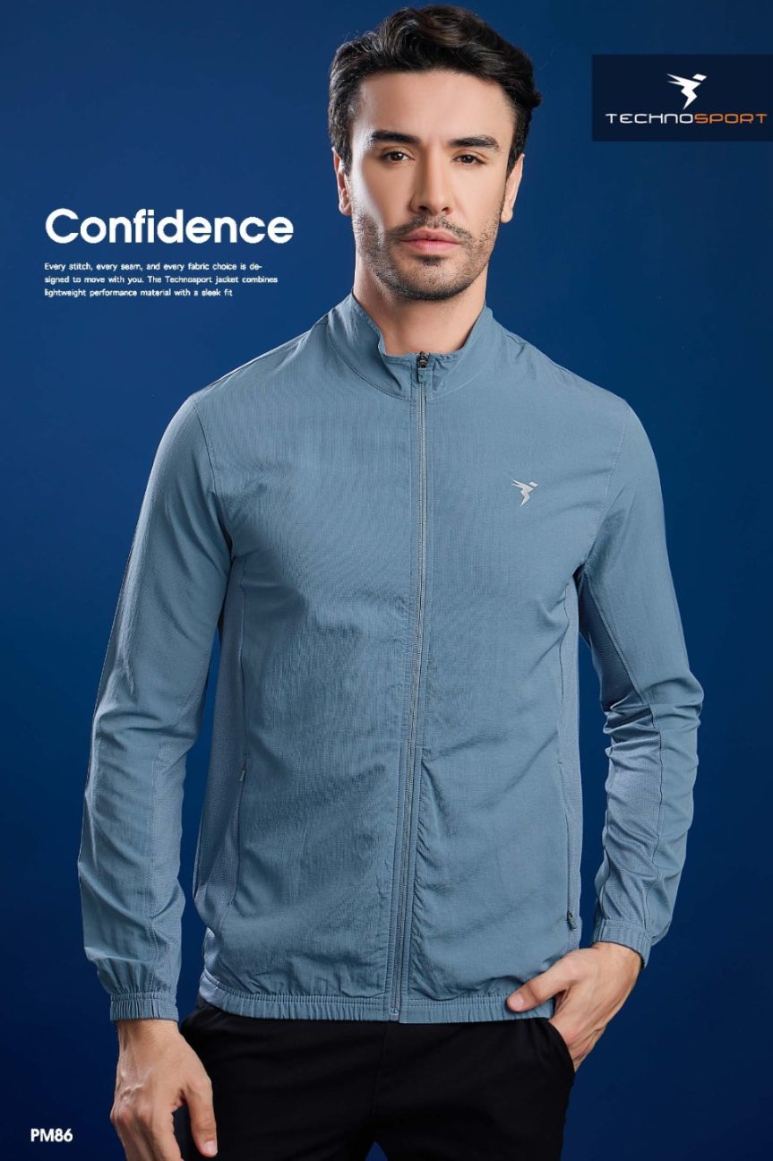 Technosport Men's Solid Woven Hi-Neck Slim-Fit Jacket (PM86/13)