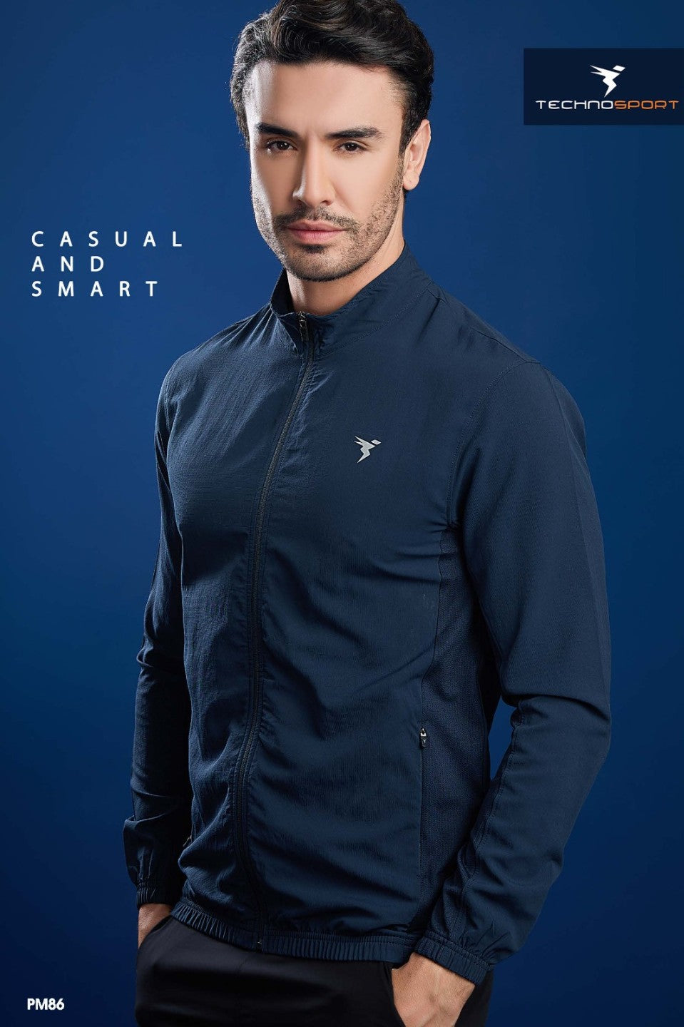 Technosport Men's Solid Woven Hi-Neck Slim-Fit Jacket (PM86/13)