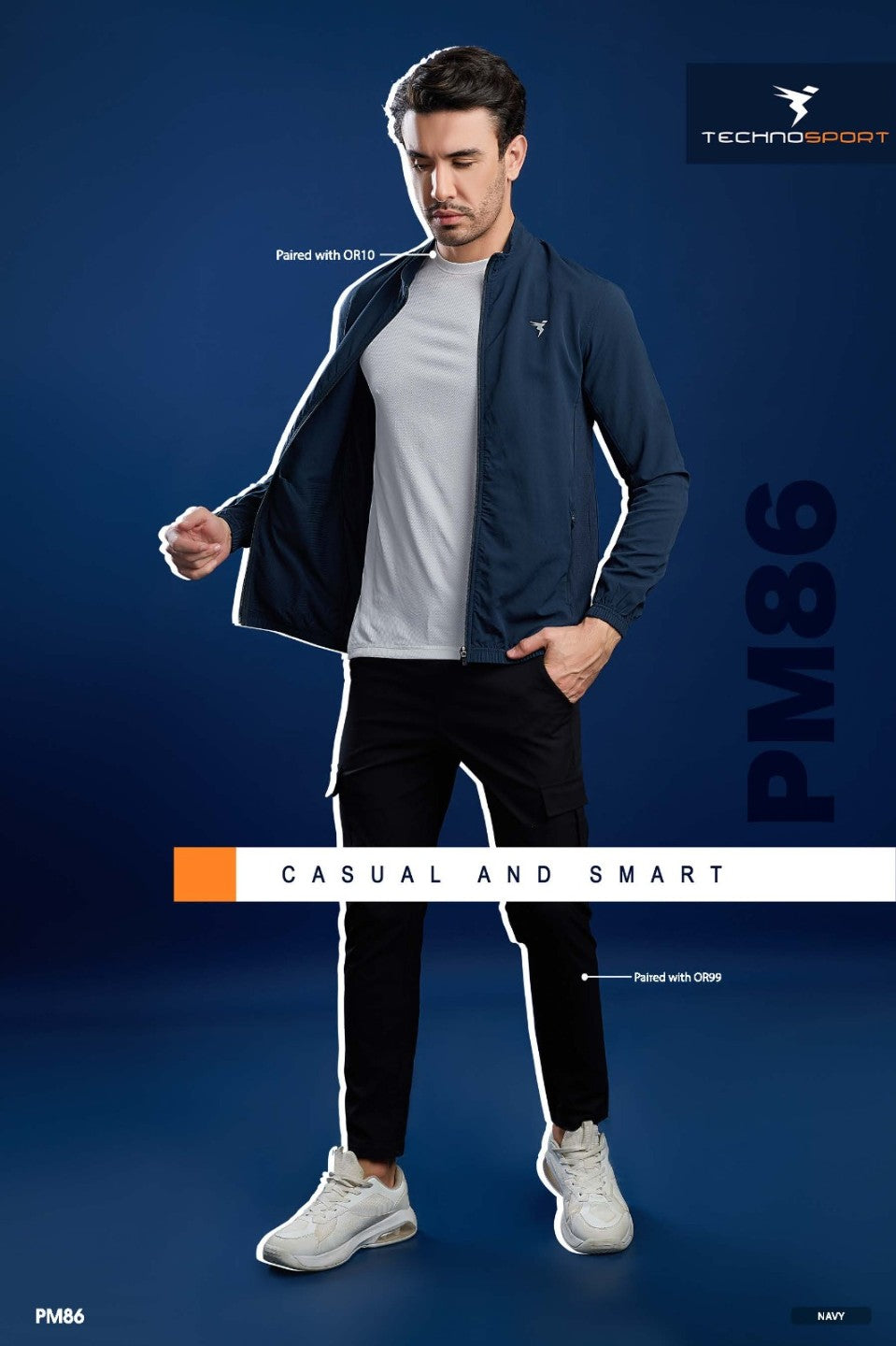 Technosport Men's Solid Woven Hi-Neck Slim-Fit Jacket (PM86/13)