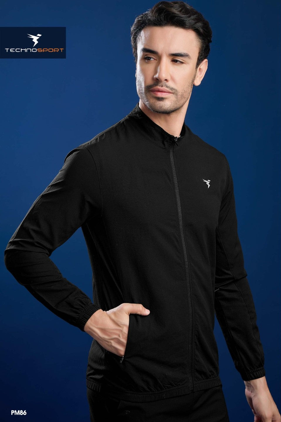 Technosport Men's Solid Woven Hi-Neck Slim-Fit Jacket (PM86/13)
