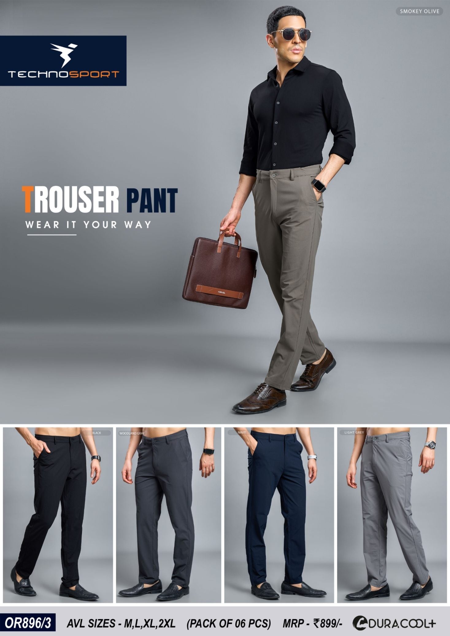 Technosport DuraCool+ Solid Formal Pant Buy OR896