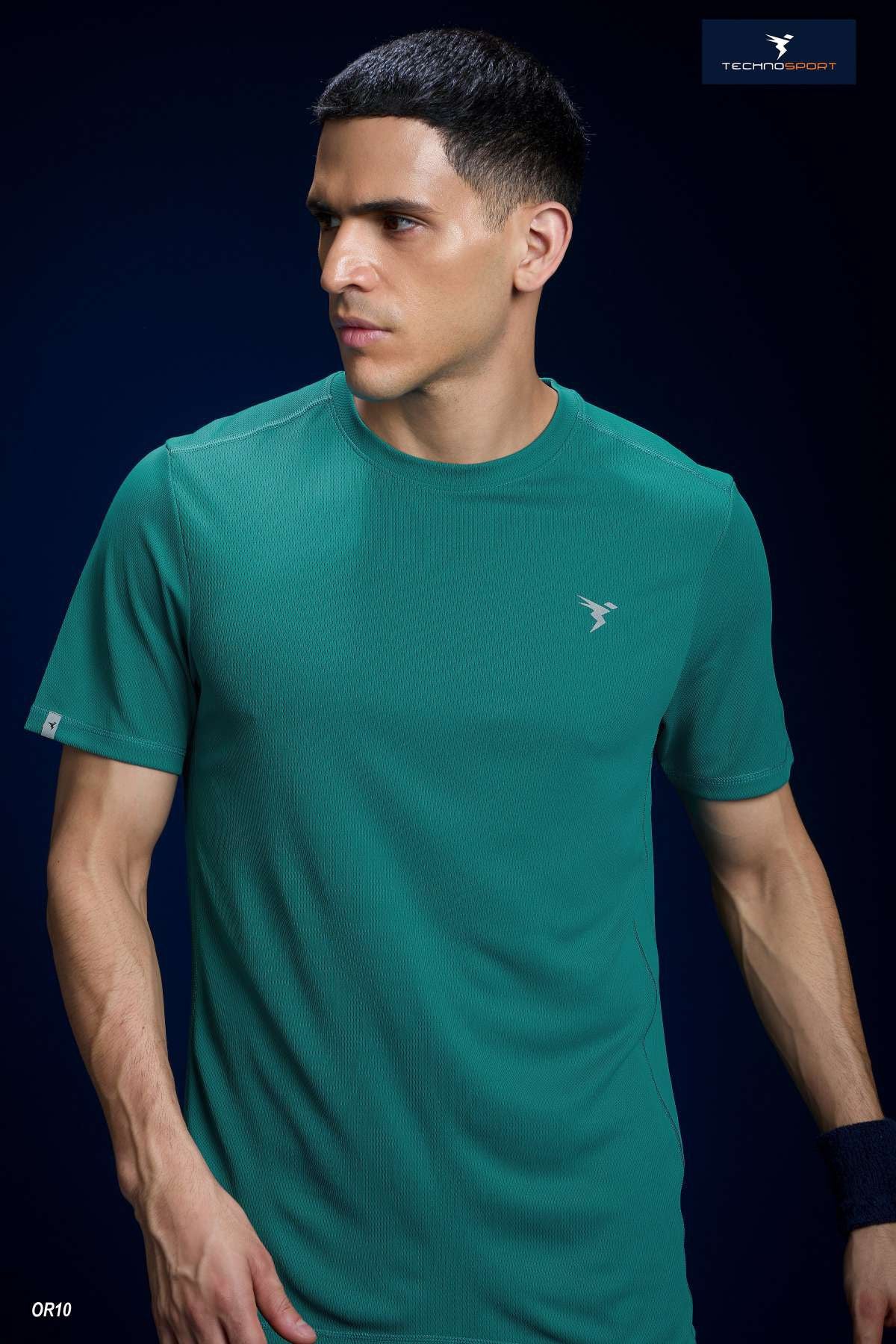 Technosport Men's Solid Crew Neck Slim Fit T-Shirt OR10