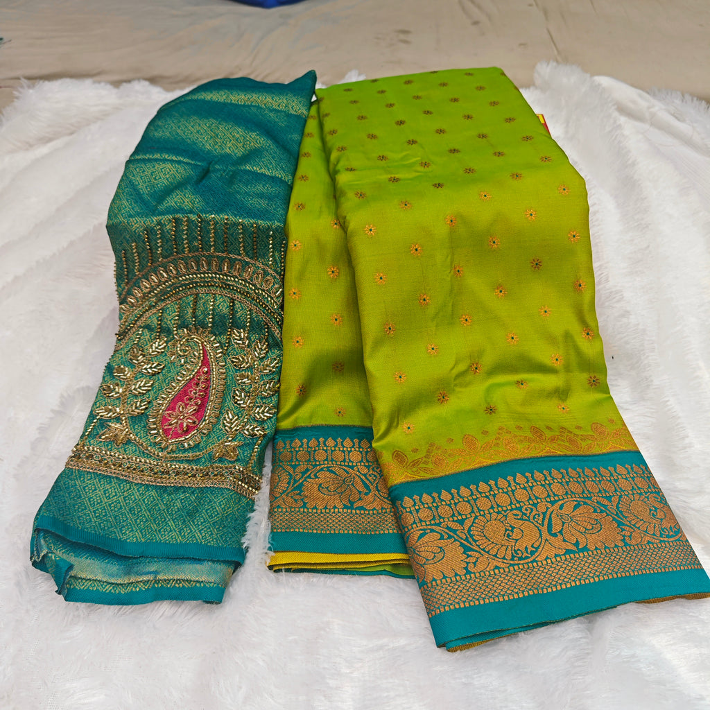 Premium Heavy Aari Work Blouse & Saree Ensemble 1020