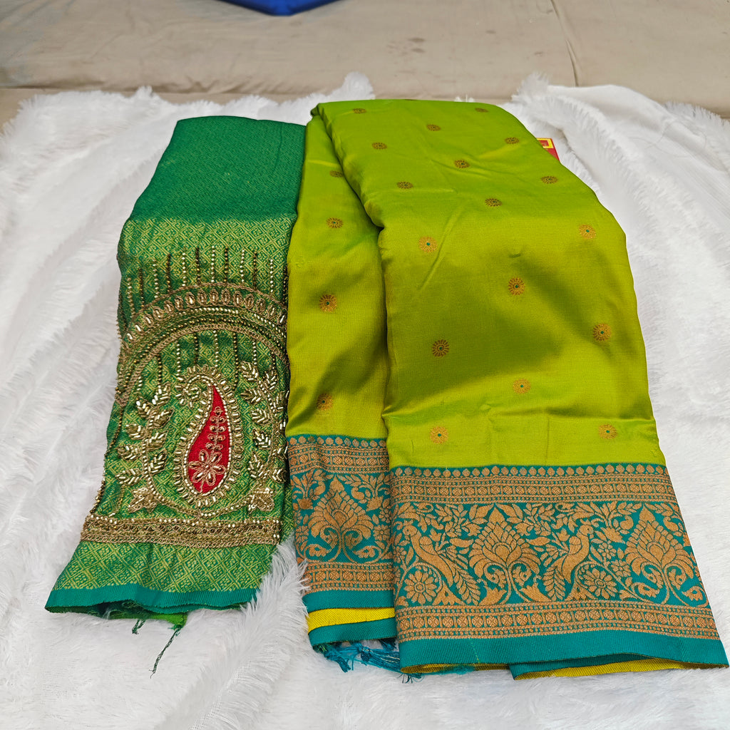 Premium Heavy Aari Work Blouse & Saree Ensemble 1020