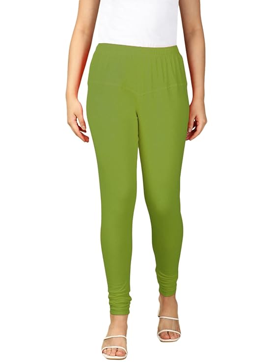 Premium Solid Cotton Lycra Leggings for Women: FREE SIZE Chuddidar Length