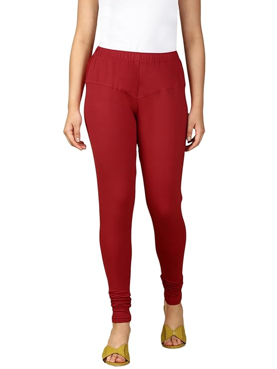 Premium Solid Cotton Lycra Leggings for Women: FREE SIZE Chuddidar Length
