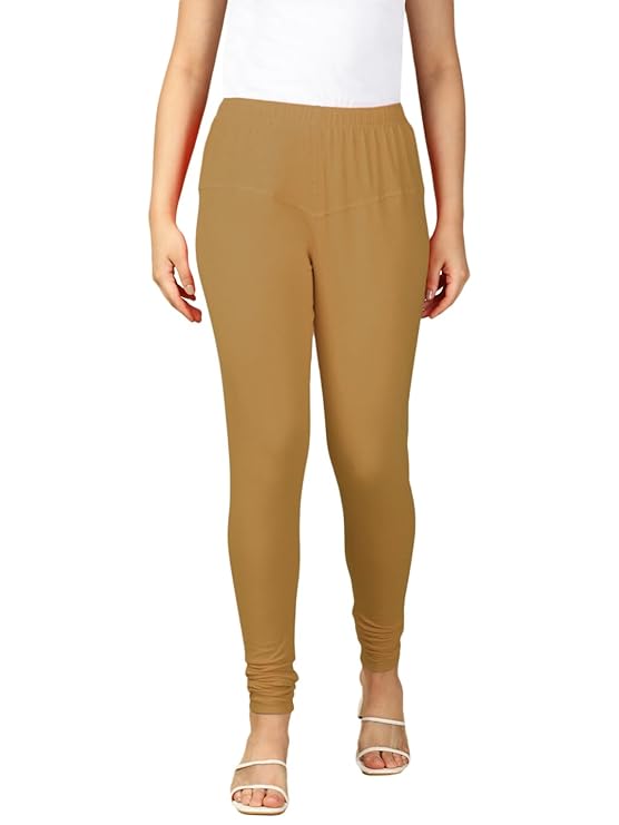 Premium Solid Cotton Lycra Leggings for Women: FREE SIZE Chuddidar Length