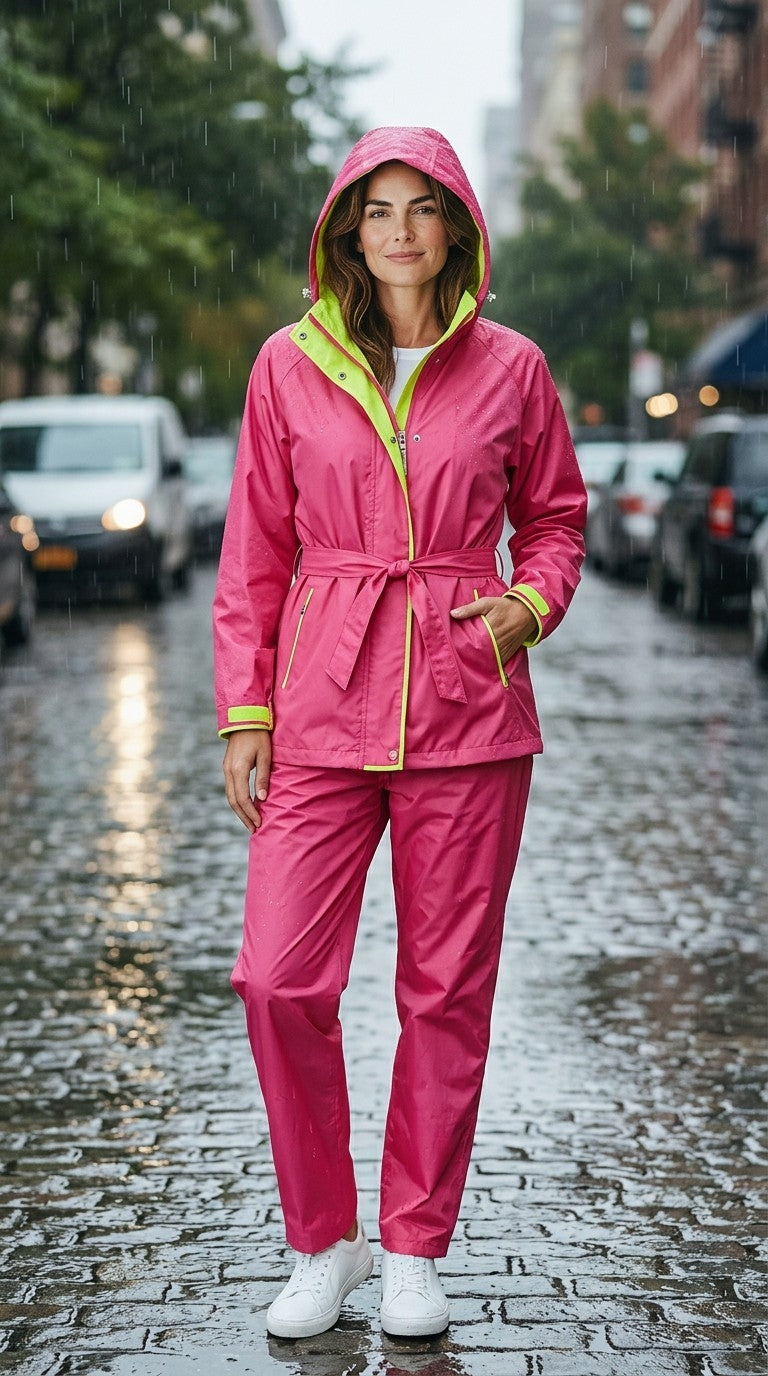 Top In Town Women's Premium Rain Suit  with Built-in Bag Holder