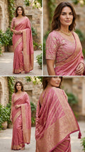 Elegant Banarasi Saree with Intricate Aari Work Blouse