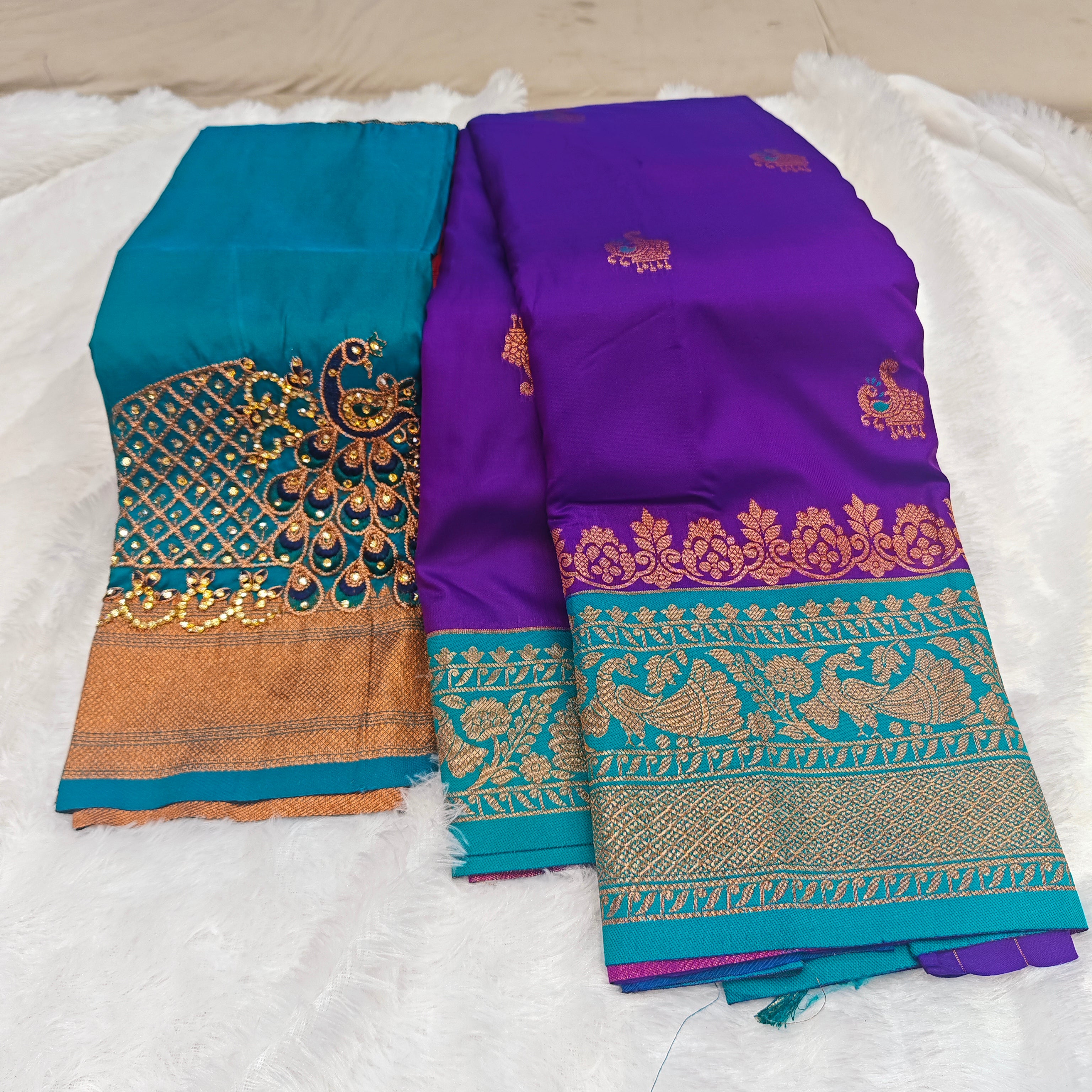 Premium Heavy Aari Work Blouse & Saree Ensemble 1020
