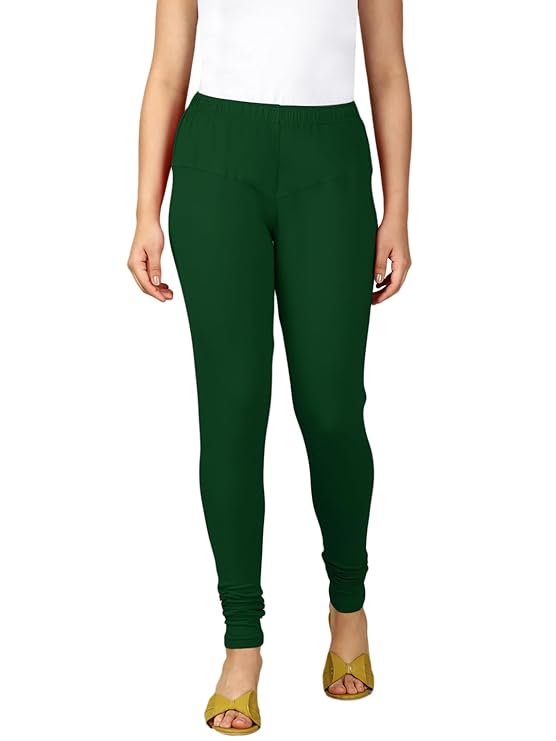 Premium Solid Cotton Lycra Leggings for Women: FREE SIZE Chuddidar Length