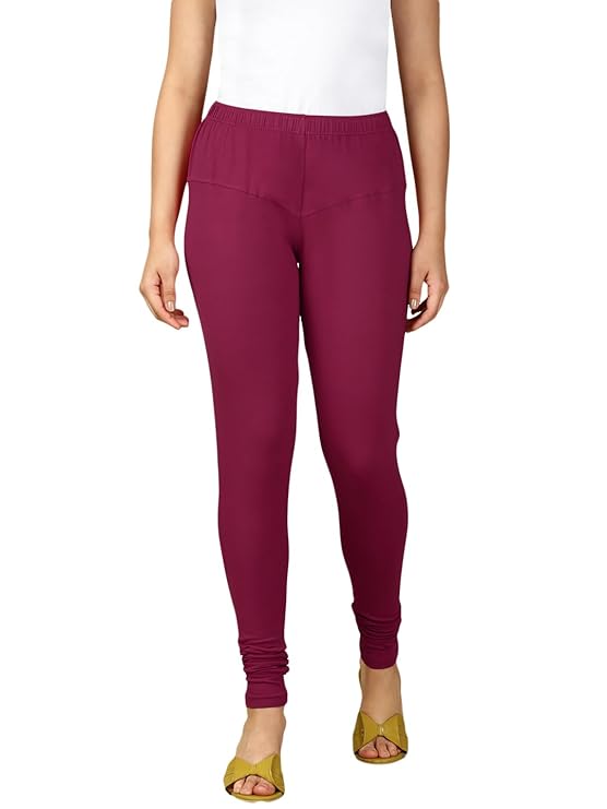 Premium Solid Cotton Lycra Leggings for Women: FREE SIZE Chuddidar Length