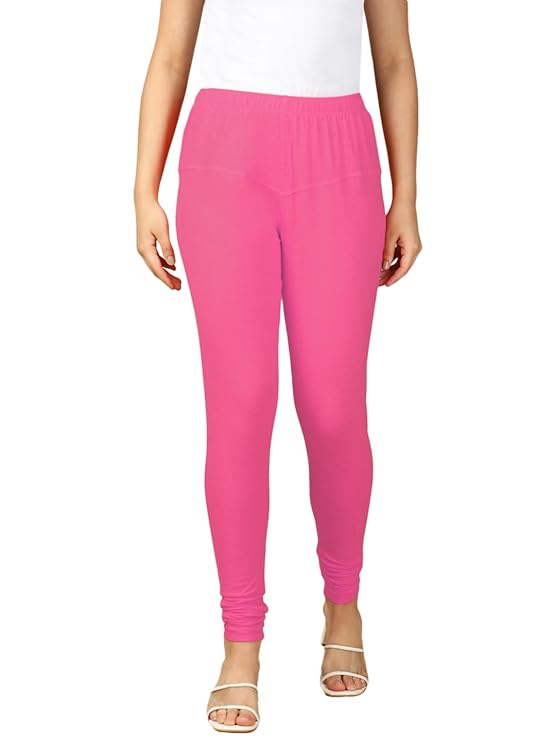 Premium Solid Cotton Lycra Leggings for Women: FREE SIZE Chuddidar Length