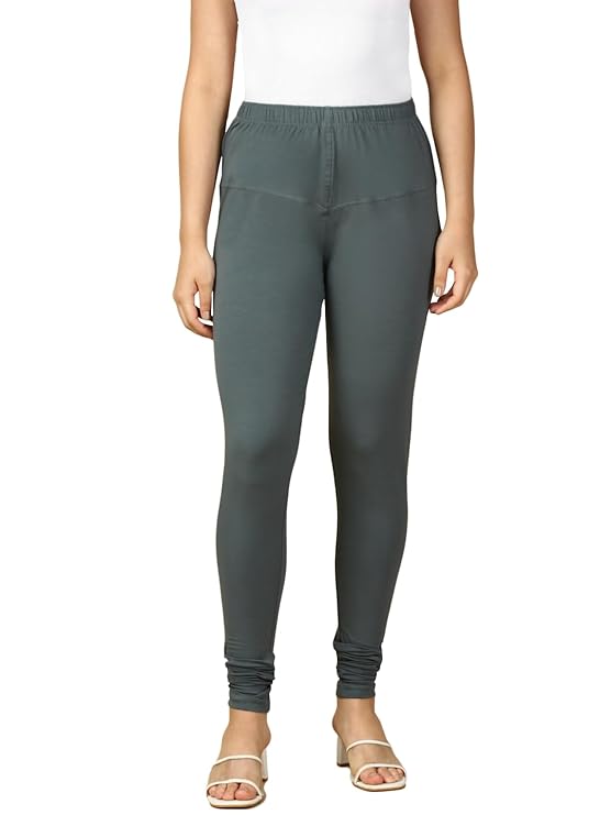 Premium Solid Cotton Lycra Leggings for Women: FREE SIZE Chuddidar Length
