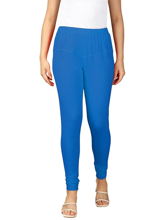 Premium Solid Cotton Lycra Leggings for Women: FREE SIZE Chuddidar Length