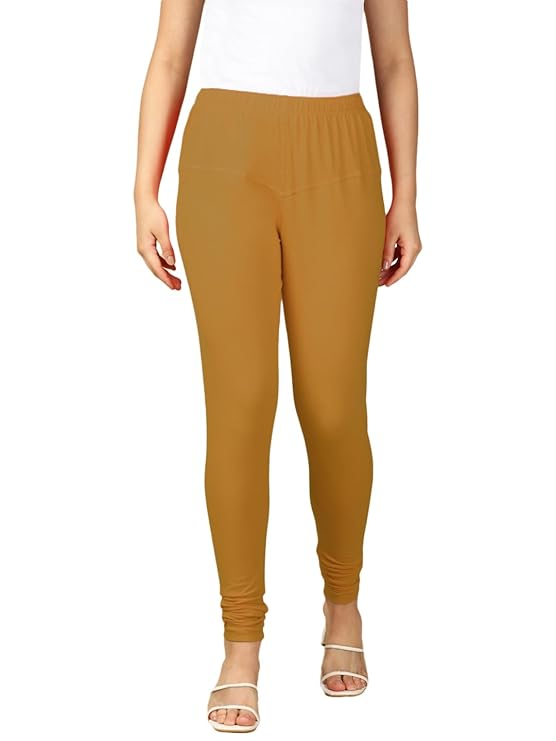 Premium Solid Cotton Lycra Leggings for Women: FREE SIZE Chuddidar Length