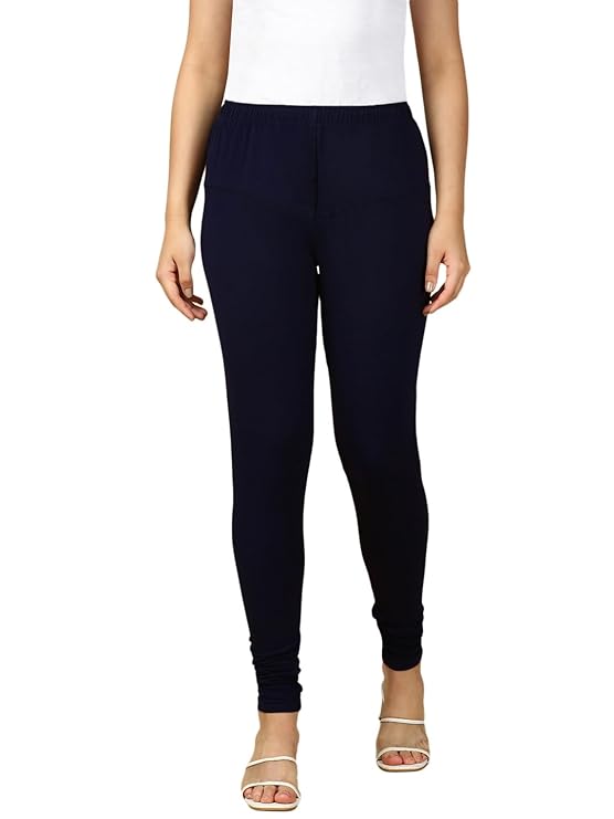 Premium Solid Cotton Lycra Leggings for Women: FREE SIZE Chuddidar Length