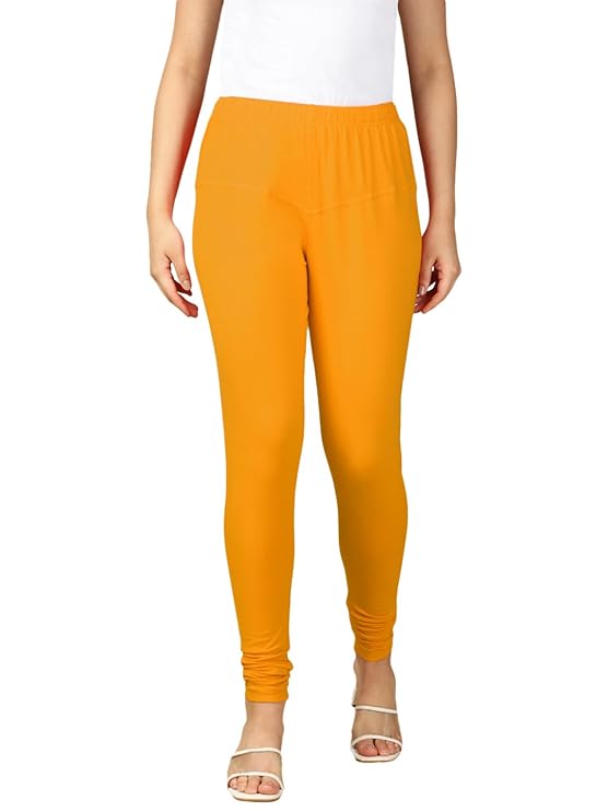 Premium Solid Cotton Lycra Leggings for Women: FREE SIZE Chuddidar Length