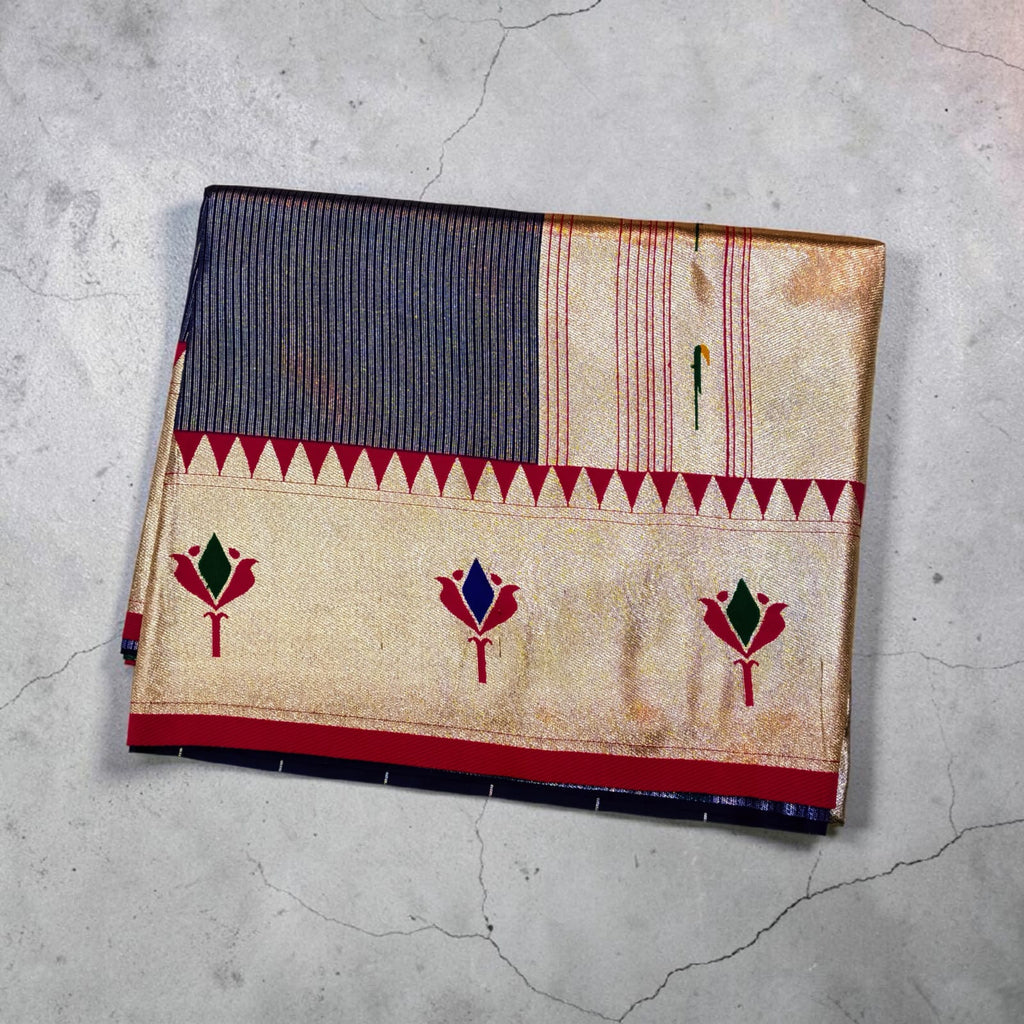Royal Lotus Tissue Silk Paithani Saree 1010
