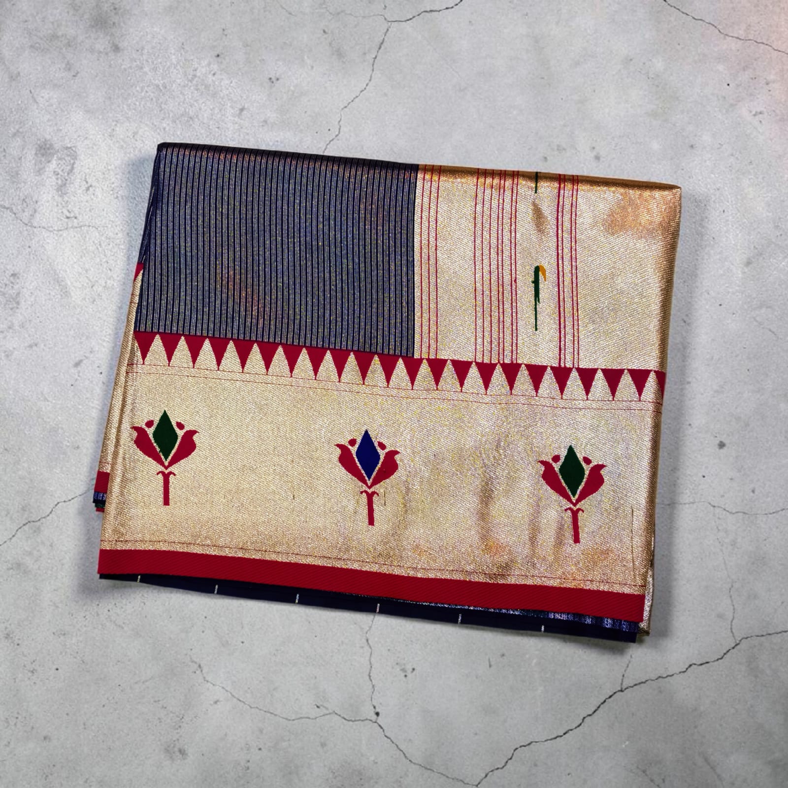 Royal Lotus Tissue Silk Paithani Saree 1010