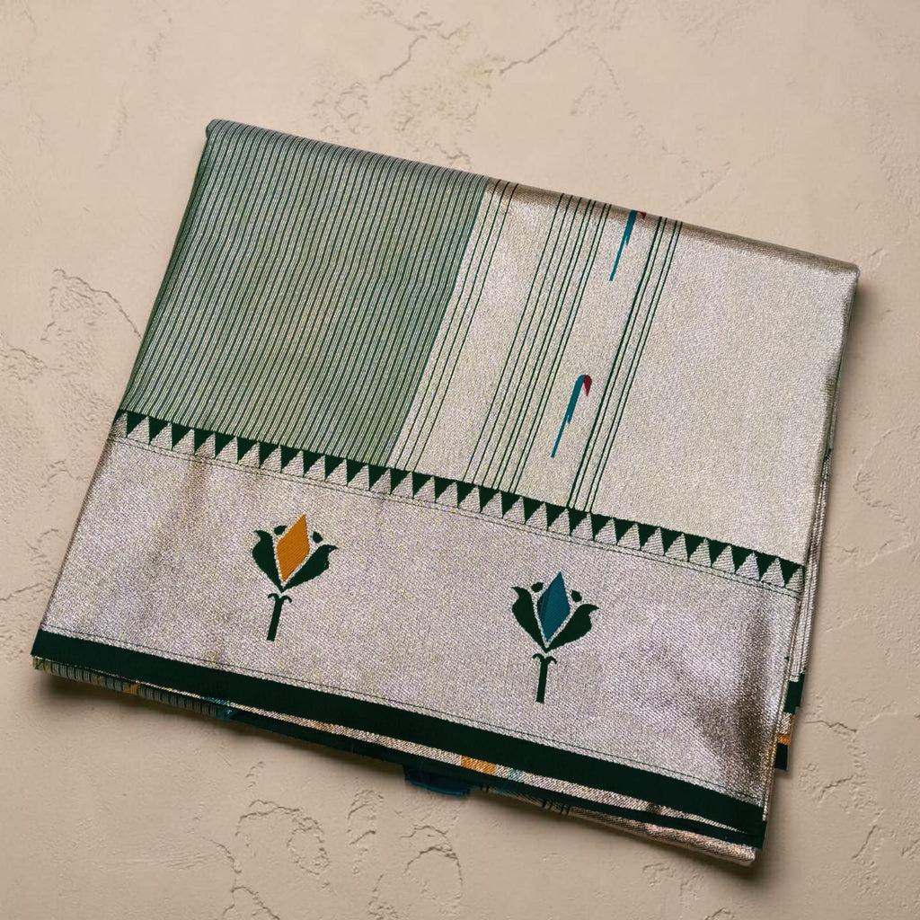Royal Lotus Tissue Silk Paithani Saree 1010