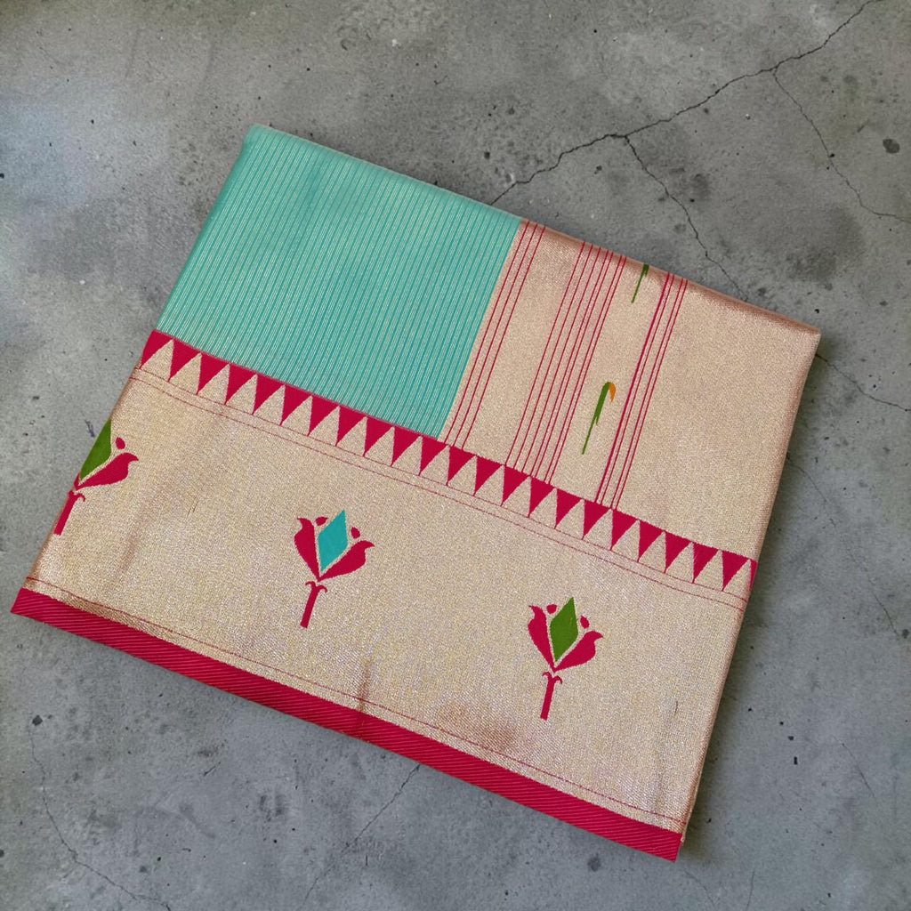 Royal Lotus Tissue Silk Paithani Saree 1010