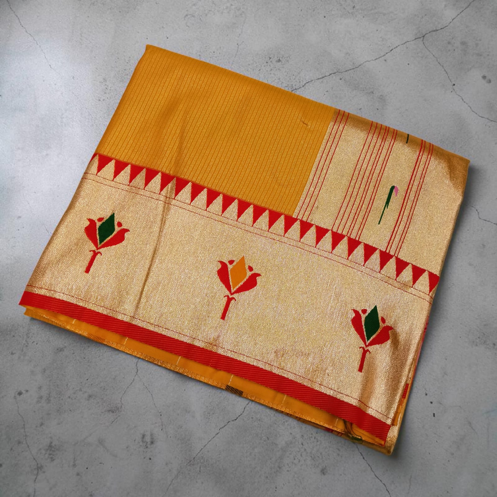 Royal Lotus Tissue Silk Paithani Saree 1010