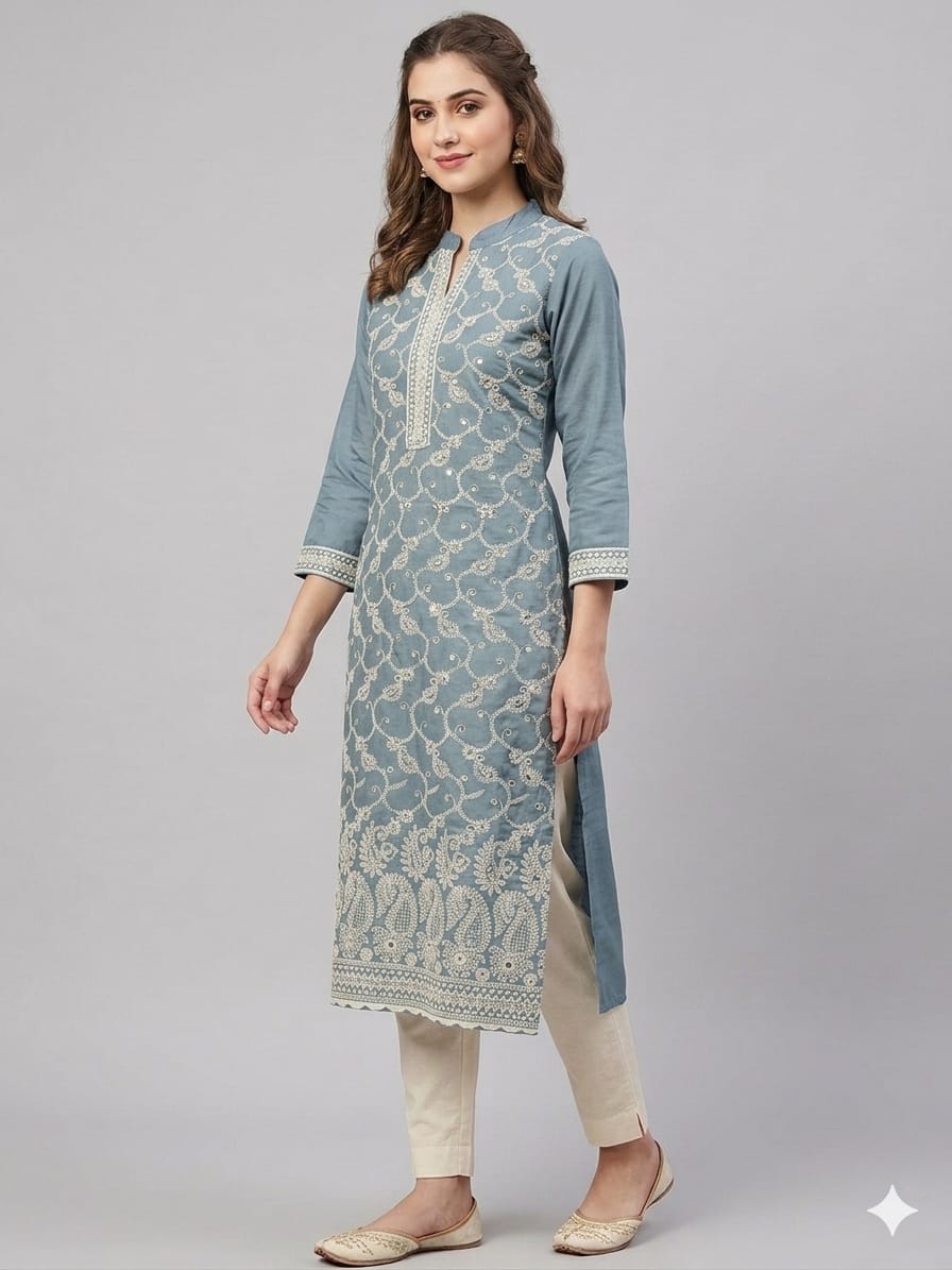 Straight Cut Long Kurti