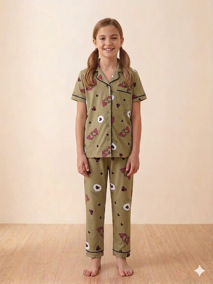 Cute Printed Night Suit for Girls
