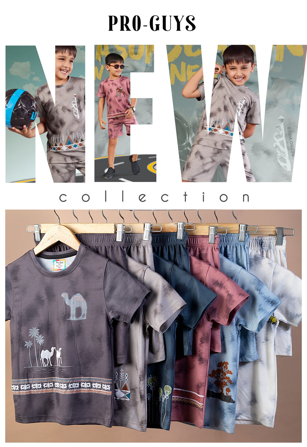 Pro-Guys Kids Cotton Co-ord Set Collection (T-Shirt & Shorts Pack)