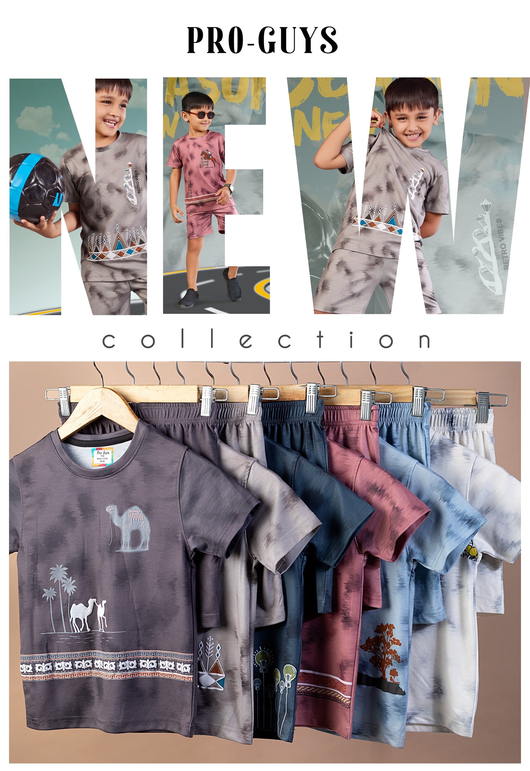 Pro-Guys Kids Cotton Co-ord Set Collection (T-Shirt & Shorts Pack)