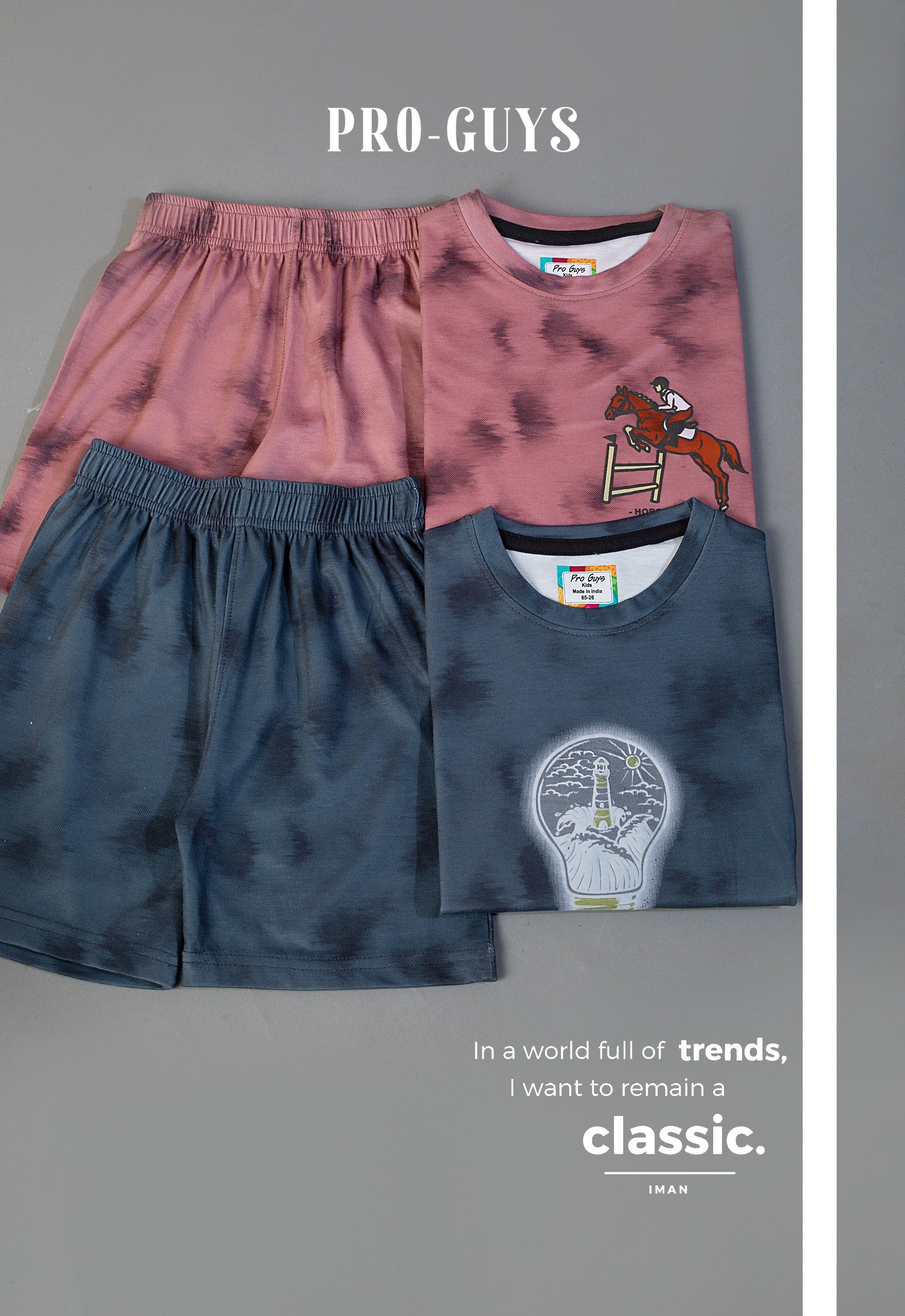 Pro-Guys Kids Cotton Co-ord Set Collection (T-Shirt & Shorts Pack)