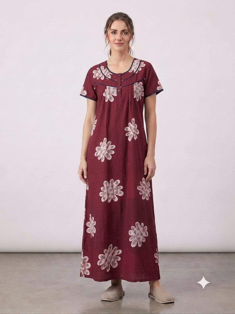 Alpine Fabric Nightgown with Side Pocket