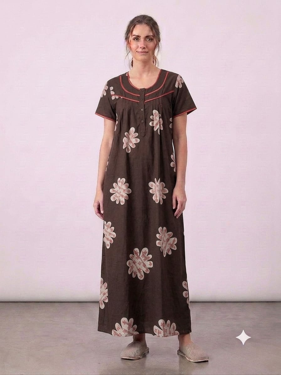 Alpine Fabric Nightgown with Side Pocket