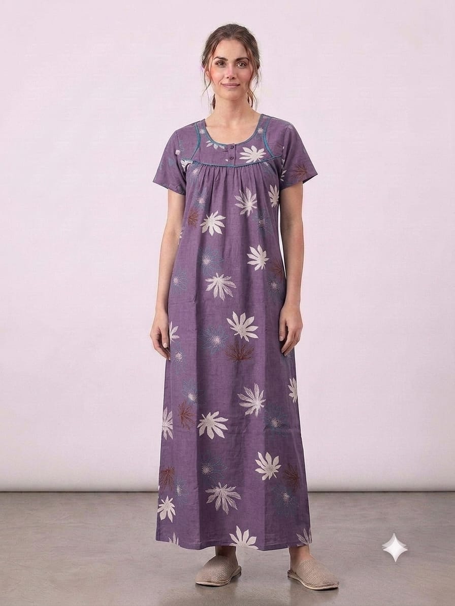 Alpine Fabric Nightgown with Side Pocket