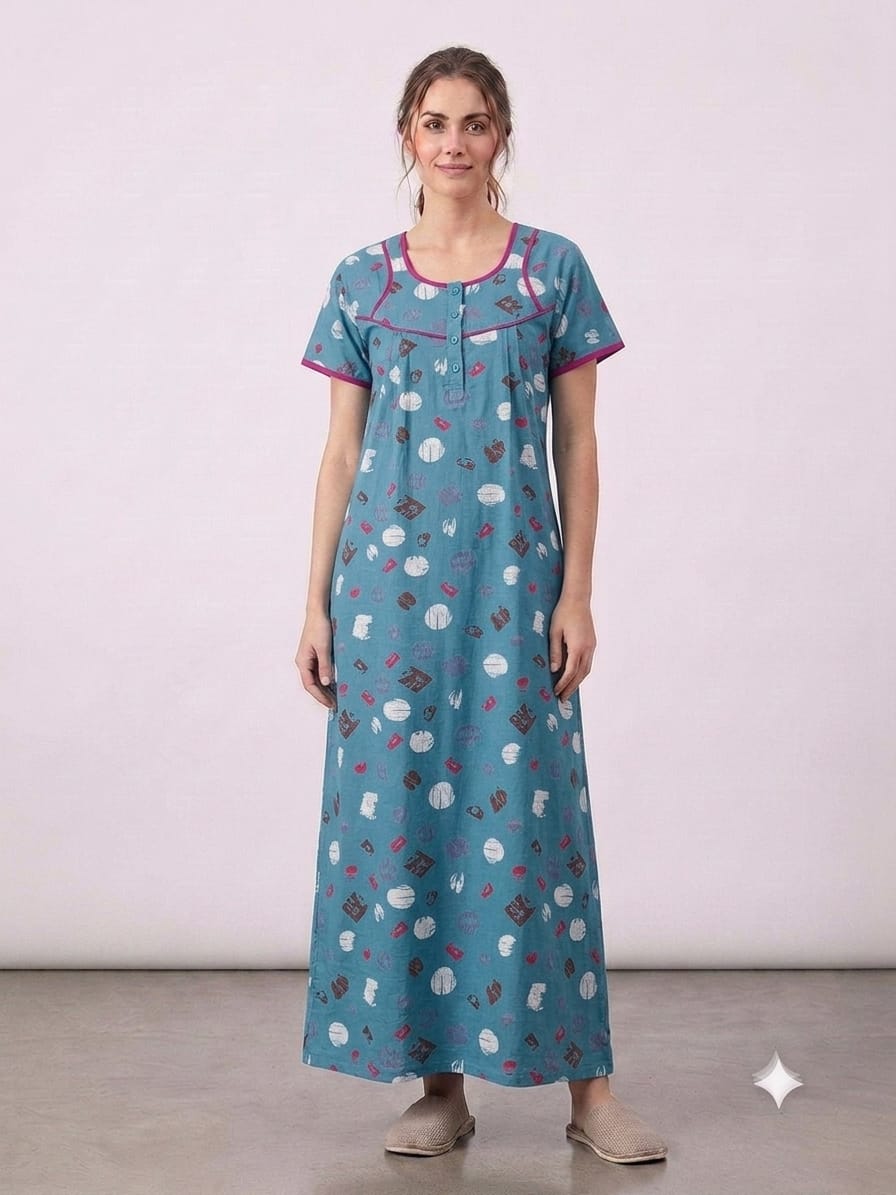 Alpine Fabric Nightgown with Side Pocket