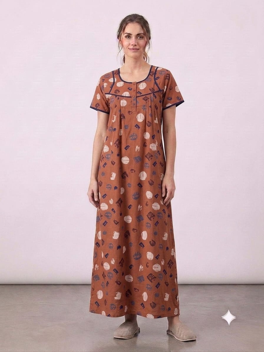 Alpine Fabric Nightgown with Side Pocket