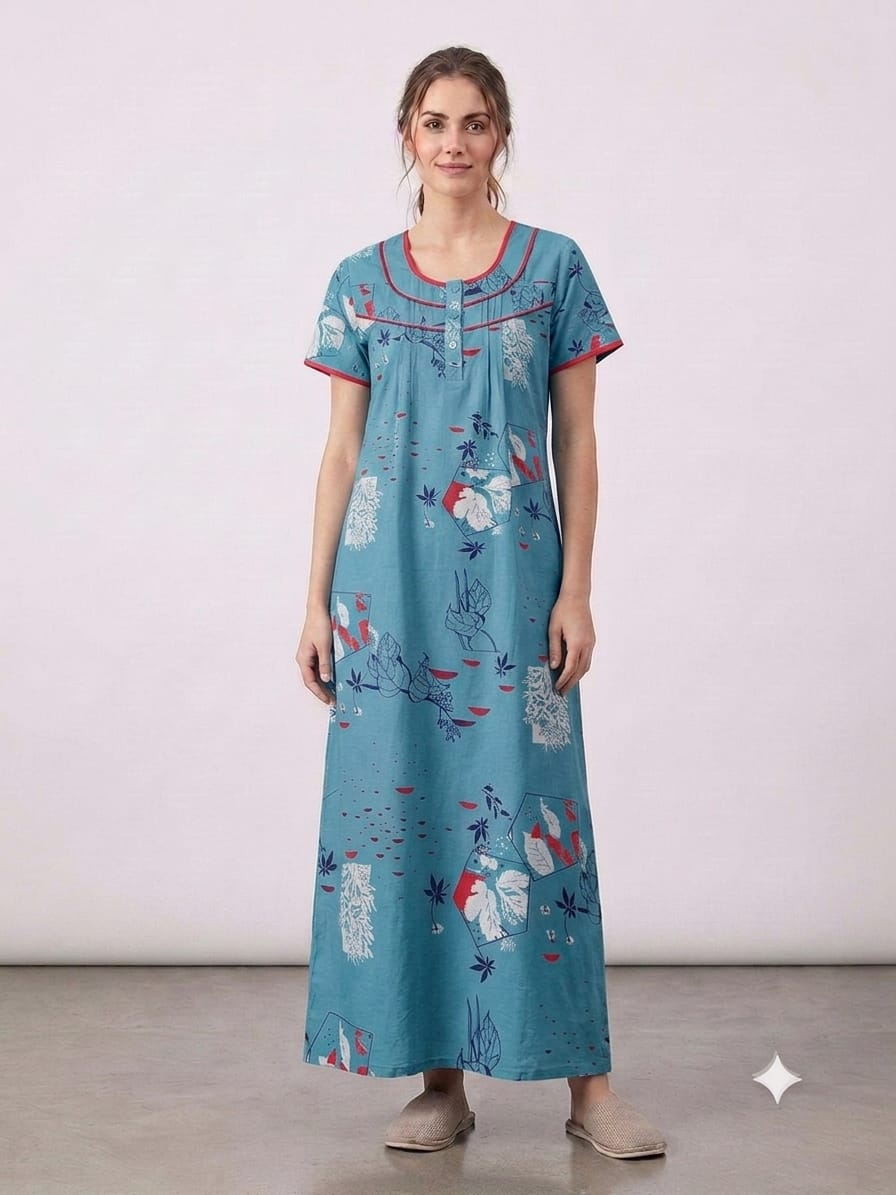 Alpine Fabric Nightgown with Side Pocket