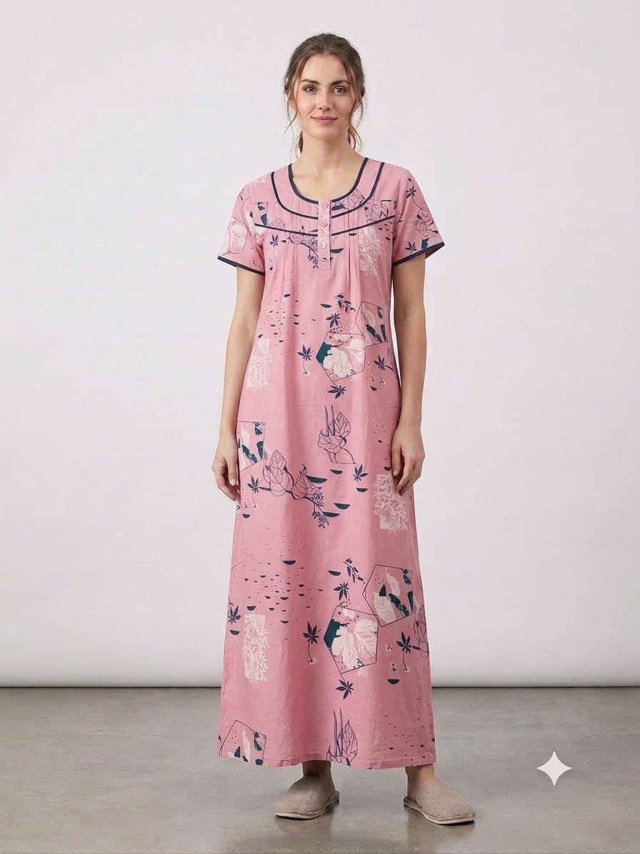 Alpine Fabric Nightgown with Side Pocket