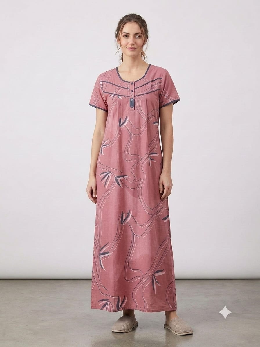 Alpine Fabric Nightgown with Side Pocket
