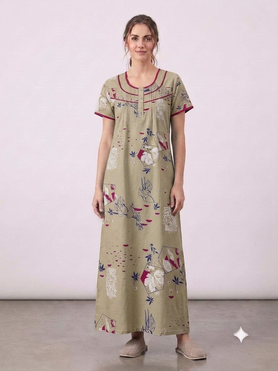 Alpine Fabric Nightgown with Side Pocket