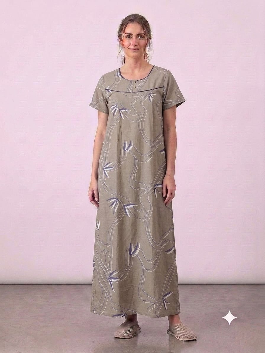 Alpine Fabric Nightgown with Side Pocket