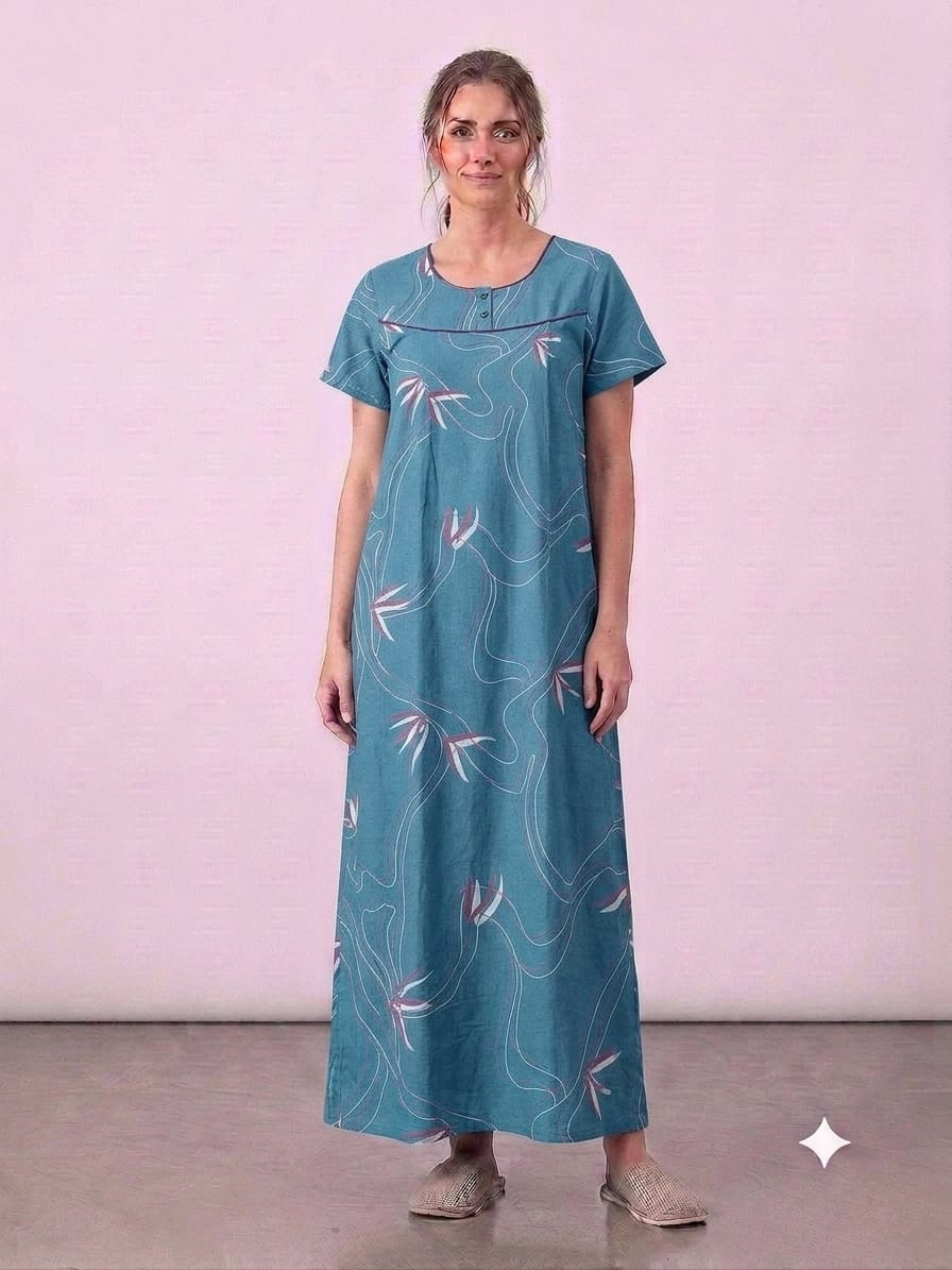 Alpine Fabric Nightgown with Side Pocket