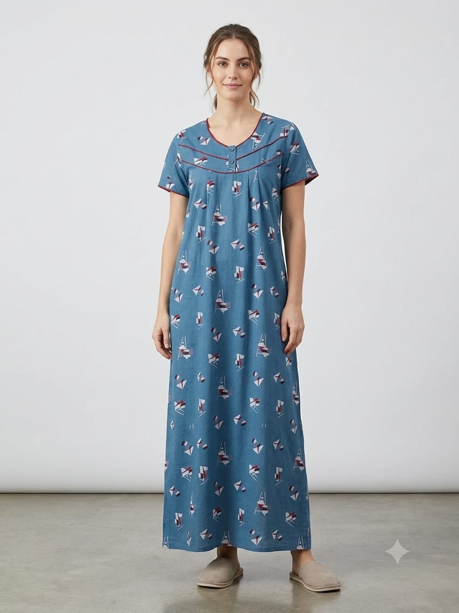 Alpine Fabric Nightgown with Side Pocket