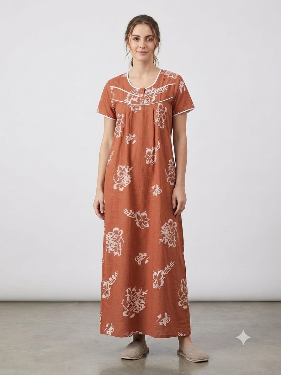 Alpine Fabric Nightgown with Side Pocket