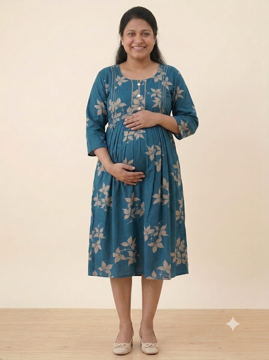 Cotton Maternity & Feeding Gown