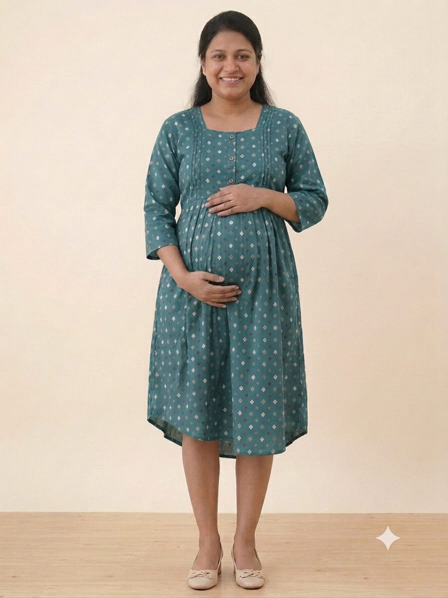 Cotton Maternity & Feeding Gown