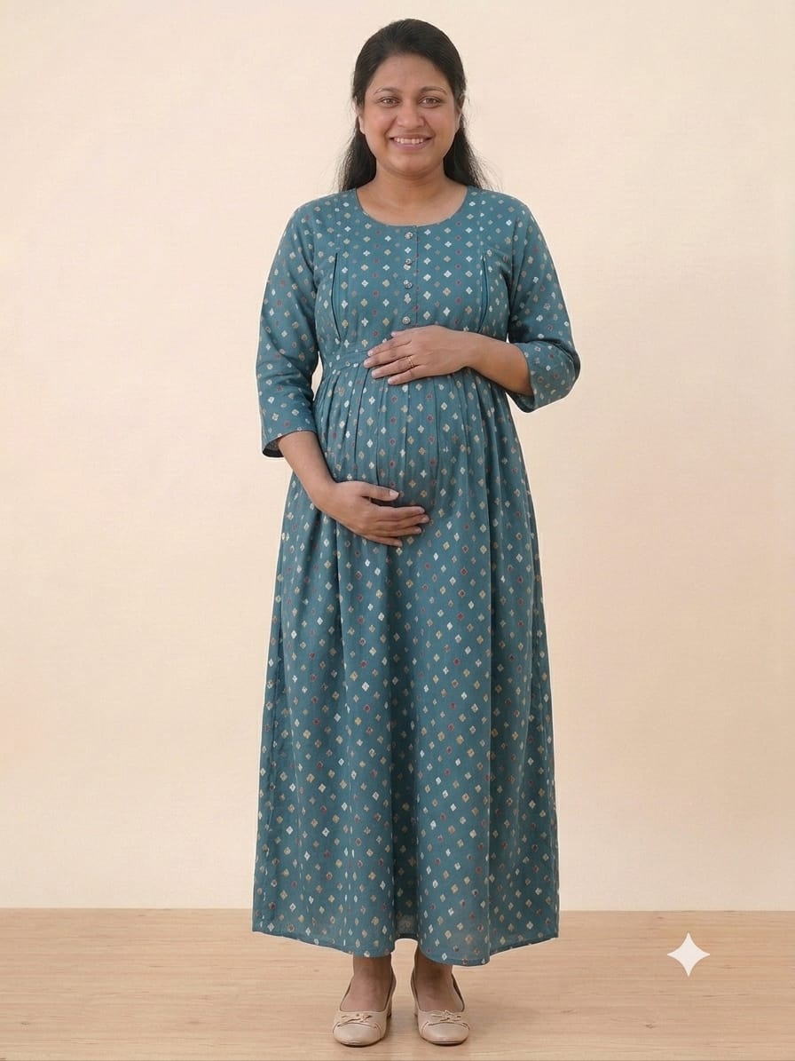 Cotton Maternity & Feeding Gown